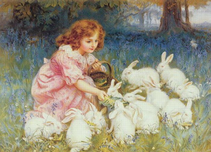 Frederick Morgan Feeding the Rabbits oil painting picture